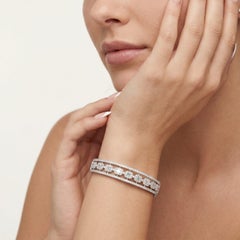 Essence Baguette Diamond 18K White Gold Bangle Bracelet