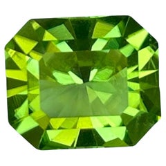 Essence of Apple Green Peridot Stone 3.35 carats Radiant Cut Pakistani Gemstone