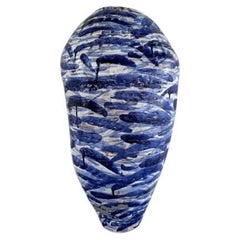 Essence of Form Pinselstrich Kobaltblaue handgefertigte Vase von Onofrio Acone