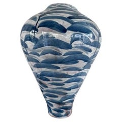 Essenz der Form Pinselstrich Ozeanblaue handgefertigte Vase von Onofrio Acone