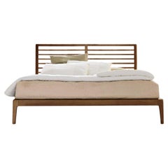 Essentia Solid Wood Bed, Walnut in Hand-Made Natural Finish, Contemporary