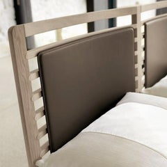 Essentia Solid Wood Bed, Walnut in Hand-Made Natural Grey Finish, Contemporary