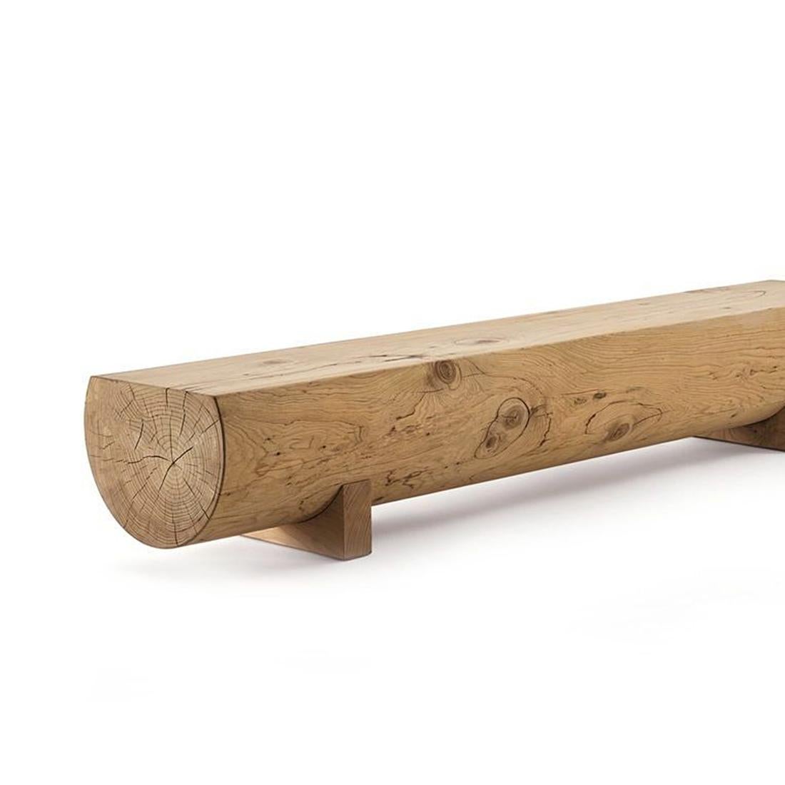 Bench Essential Cedar in natural cedar wood.
Made from a single block of cedar wood.
Natural and Minimalist design. With solid natural
aromatic cedar wood feet. Treated with natural
pine extracts wax.
available in:
L140xD46xH39,5cm, price:
