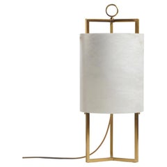 Essential Italian Alabaster "Lantern" with satin brass structure