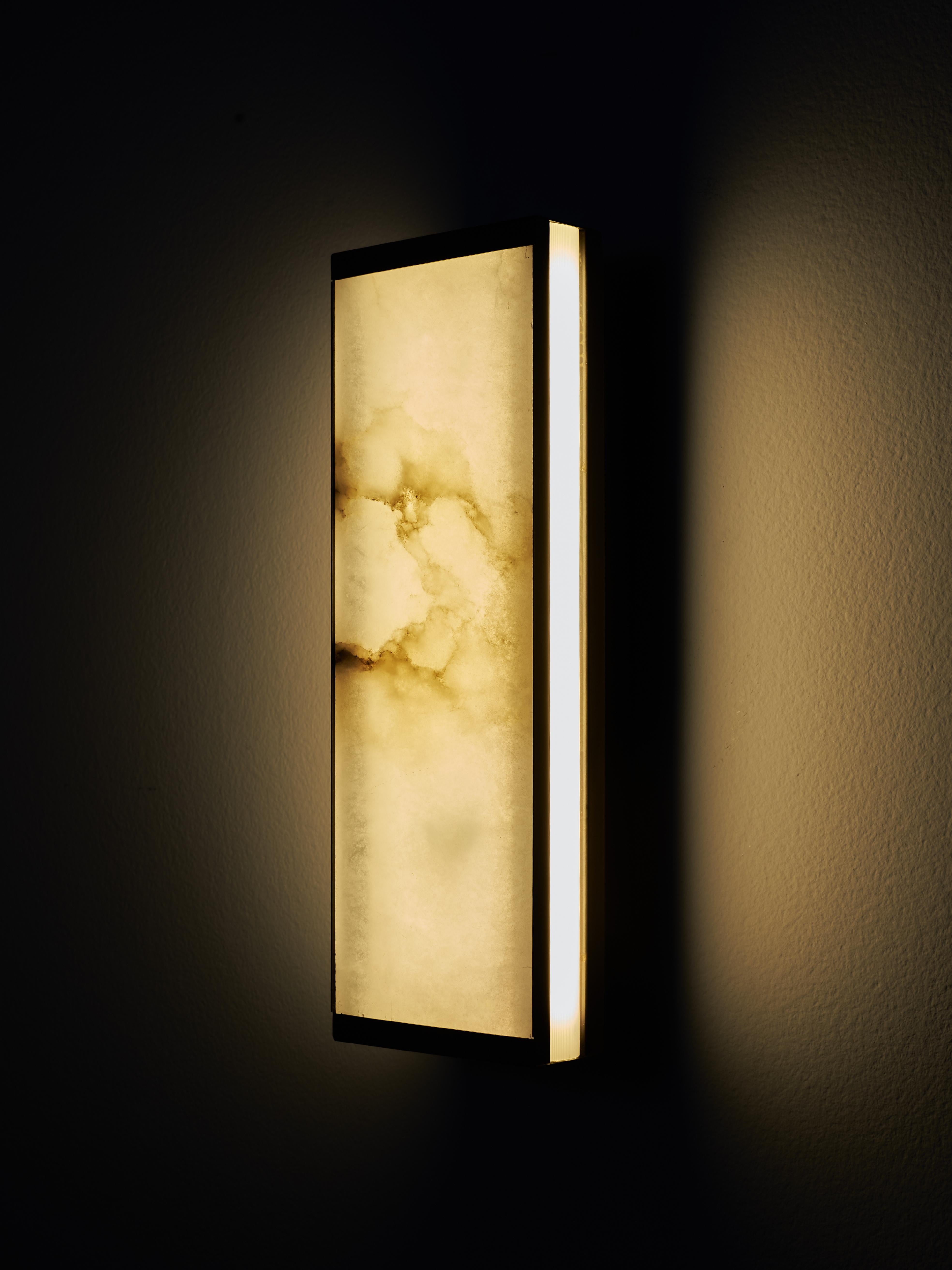 Brushed Essential Italian Alabaster Wall Sconce 