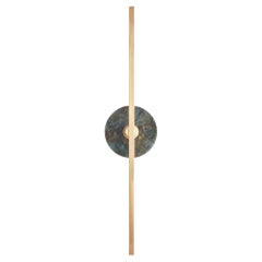Essential Italian Wall Sconce "Elite Stick," Polished brass and Labradorite