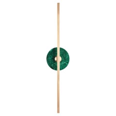 Essential Italian Wall Sconce "Elite Stick," Polished brass and Malachite
