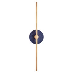 Essential Italian Wall Sconce "Elite Stick," Polished brass and Sodalite