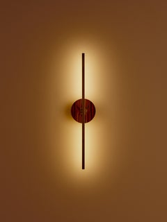 Essential Italian Wall Sconce "Elite Stick," Polished brass and Tiger Eye