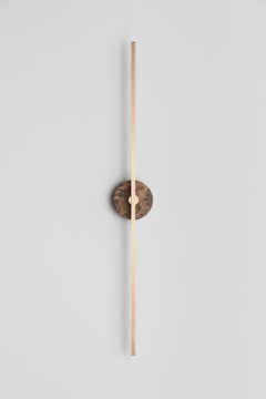 Italienischer Wandleuchter "Grand Stick", Messing und brauner Emperador-Marmor