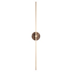 Essential Italian Wall Sconce "Grand Stick" - Brass and Brown Emperador Marble