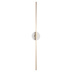 Essential Italian Wall Sconce "Grand Stick", Brass and Carrara Marble