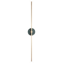 Essential Italian Wall Sconce "Grand Stick", Brass and Green Guatemala Marble