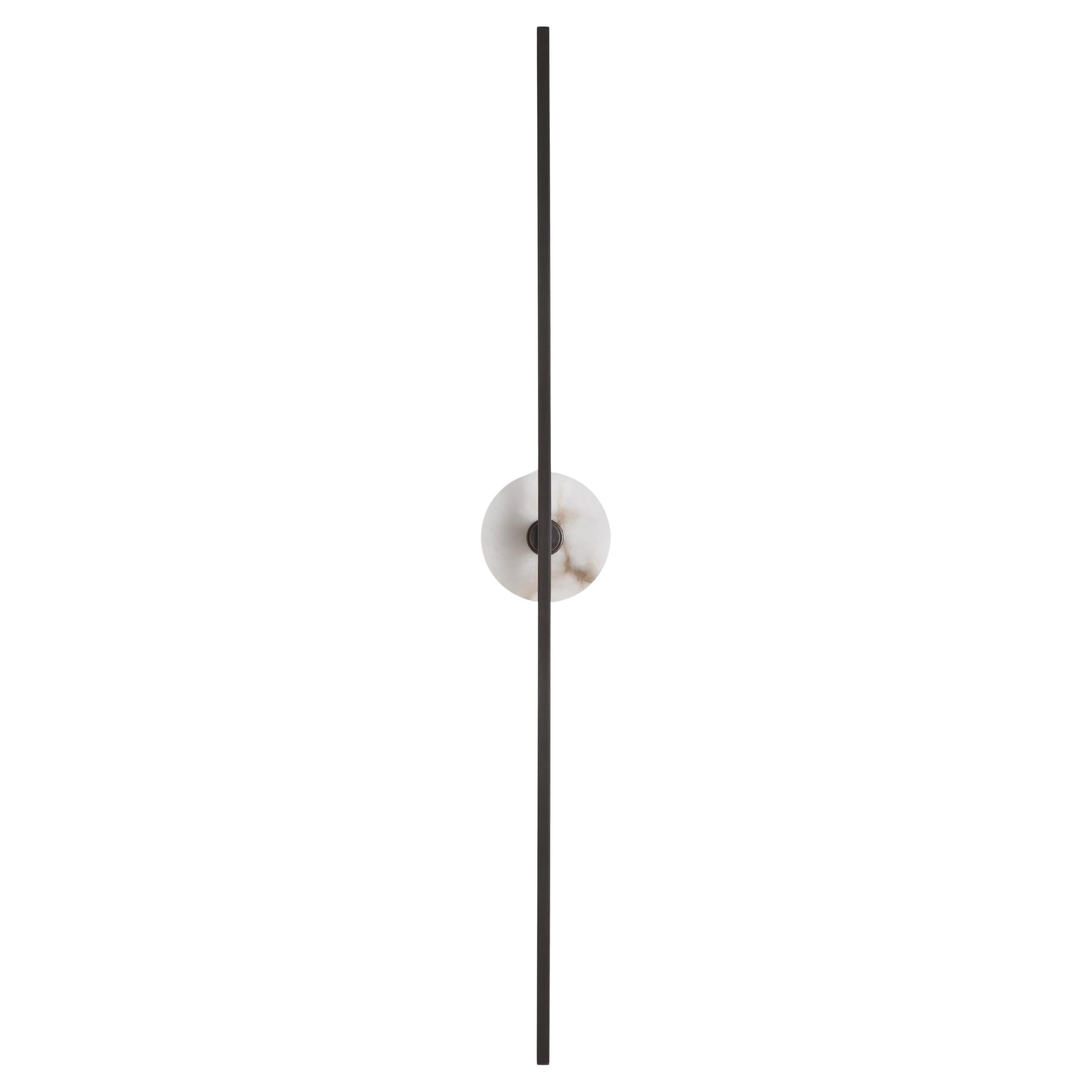 Essential Italian Wall Sconce "Grand Stick", Bronze and Alabaster