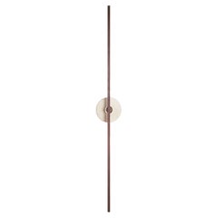 Essential Italian Wall Sconce "Grand Stick", Bronze and Travertine