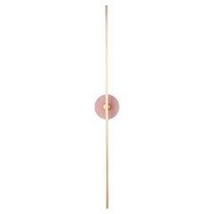 Essential Italian Wall Sconce "Grand Stick", Satin Brass and Pink Onyx L.E.
