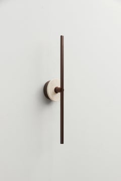 Essential Italian Wall Sconce "Stick" - Bronze and Travertine Marble