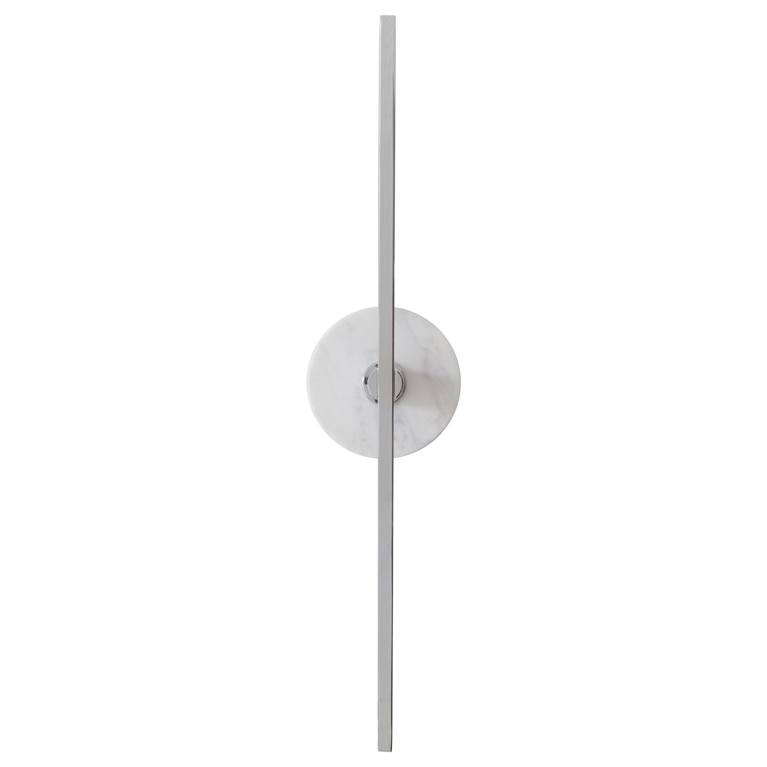 Italienischer Wandleuchter „Stick“ aus Chrom und weißem Carrara-Marmor