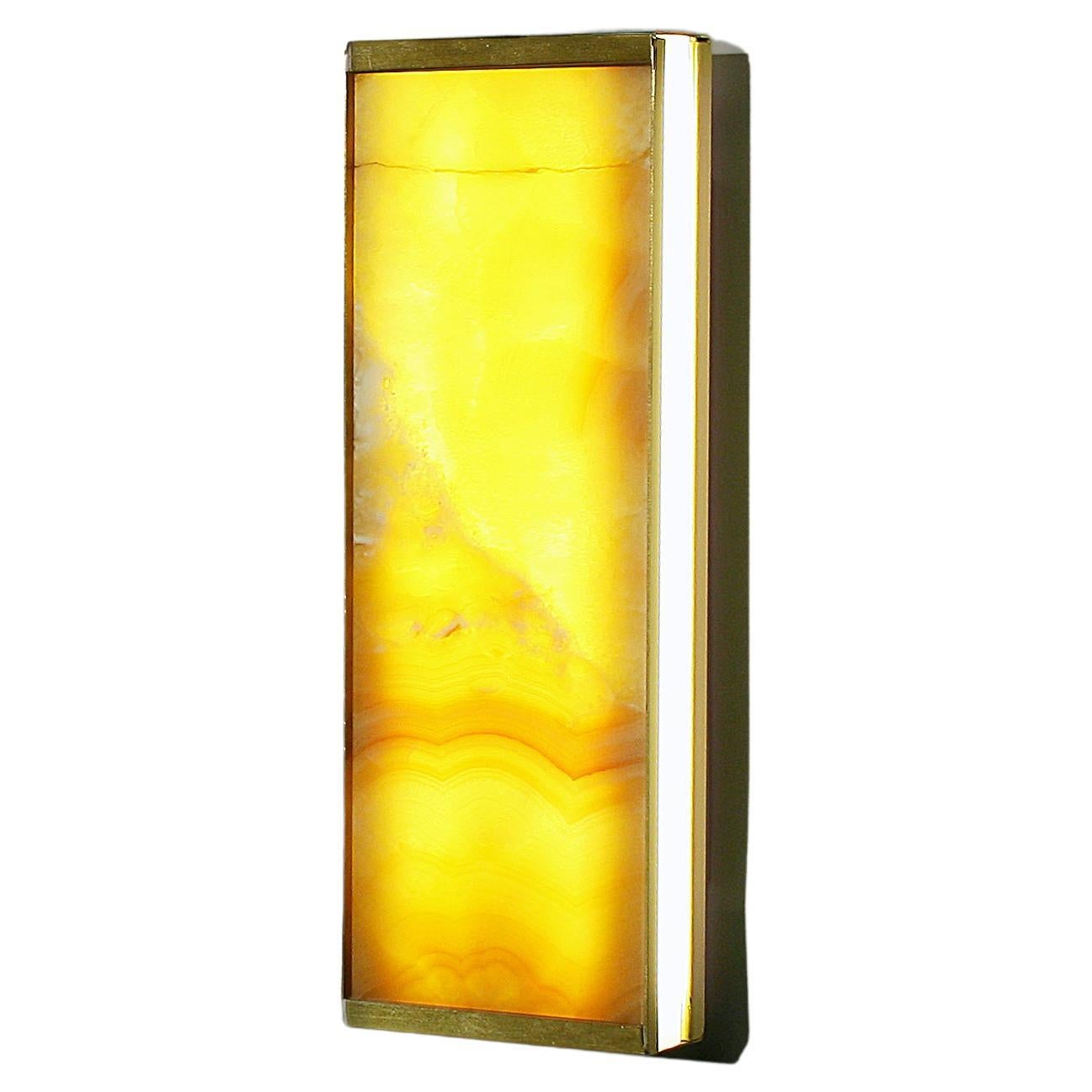 Essential Italian Yellow Onyx Wall Sconce "Tech"