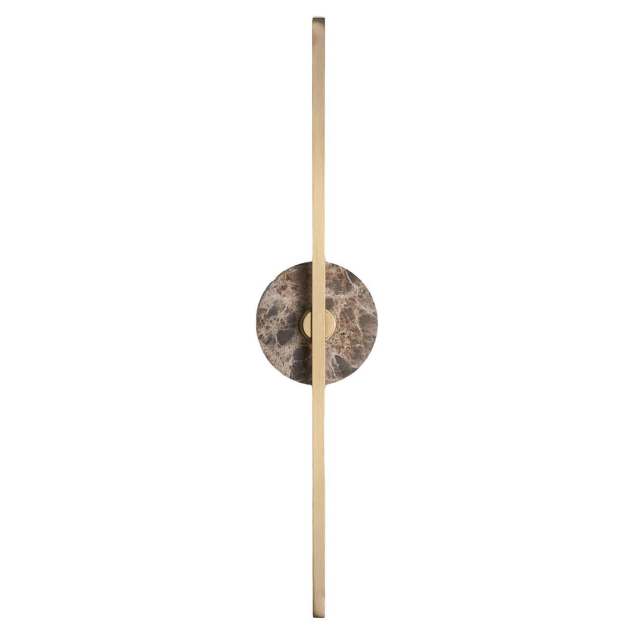 "Essential Stick" in Satin Brass and Brown Emperador Marble by Matlight Milano