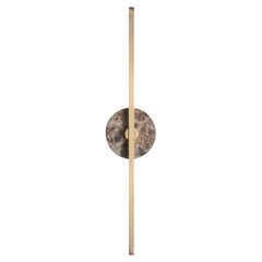 "Essential Stick" in Satin Brass and Brown Emperador Marble by Matlight Milano