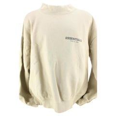 Essentials Men's Medium Essentials Beige Mock Neck Sweater Sweatshirt 19es712s