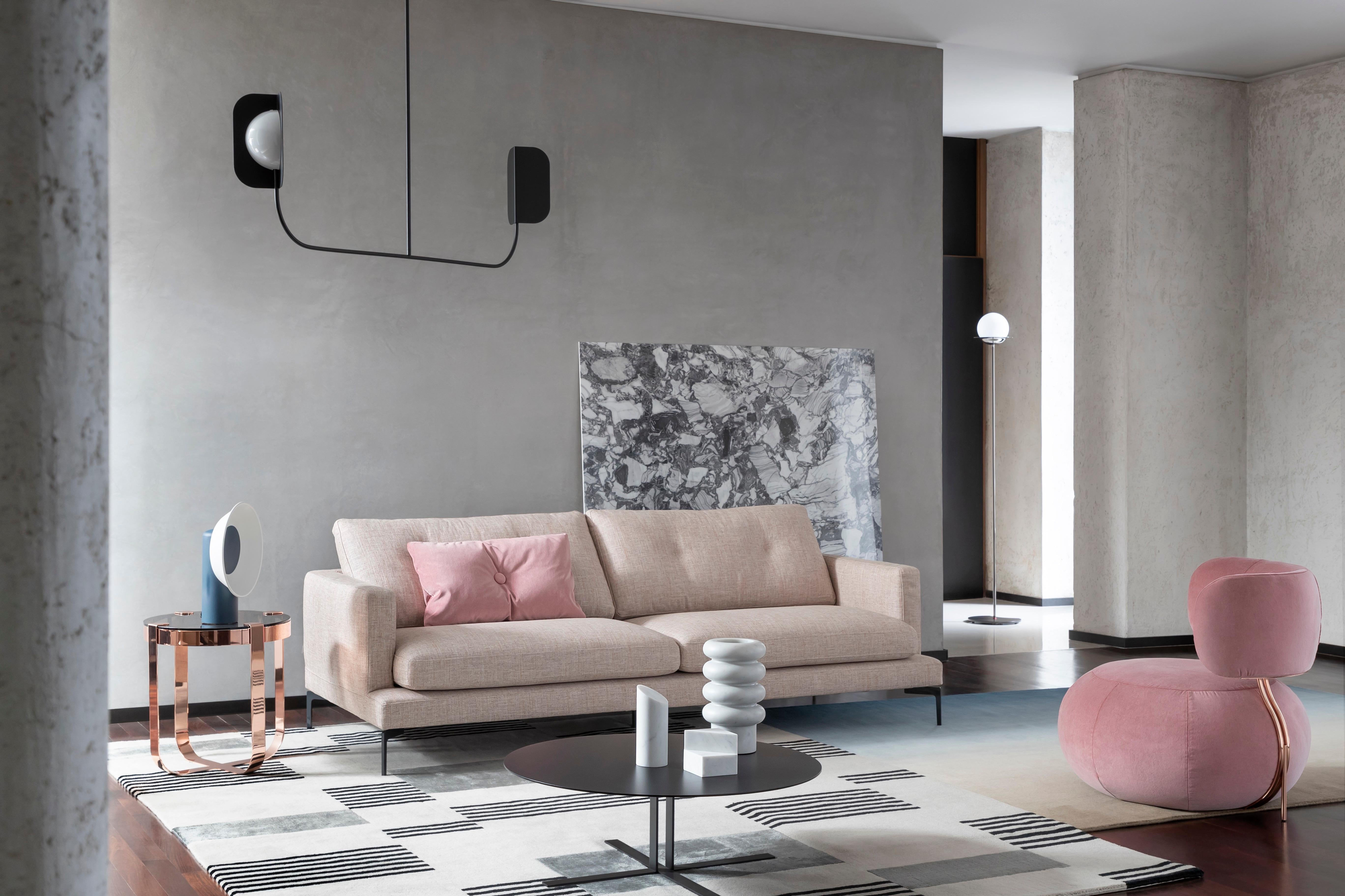 3-Sitz-Sofa 220 mit hohem Kissen in Smile Pink mit Polsterung von Sergio Bicego (Gemalt) im Angebot