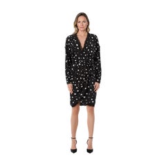 Essentiel Antwerp Black Heart Print Wrap Dress Size XS