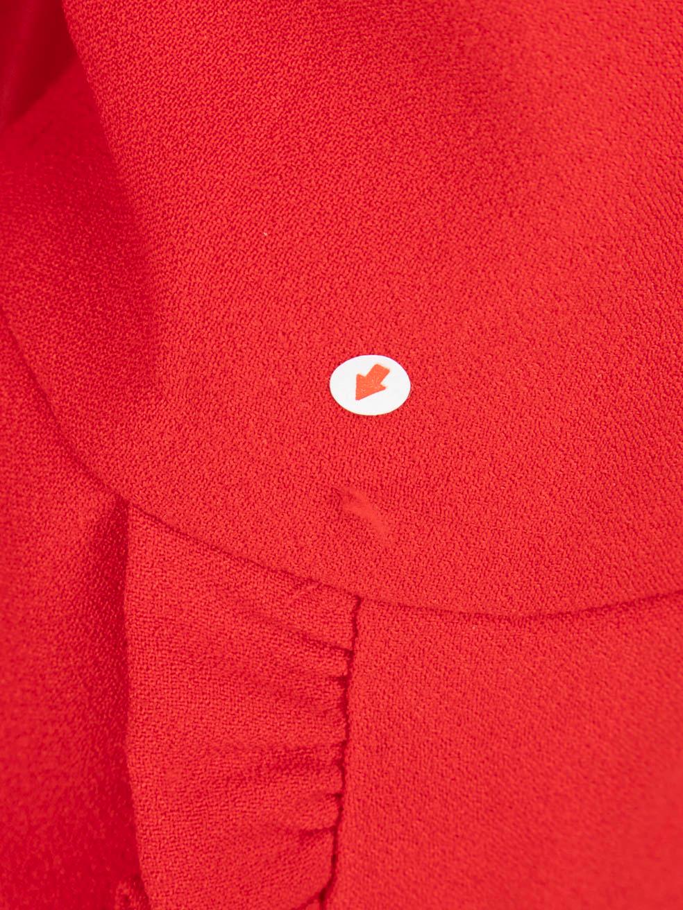 Essentiel Antwerpen Rot Rüschenbesatz Langarmkleid Größe S Damen im Angebot