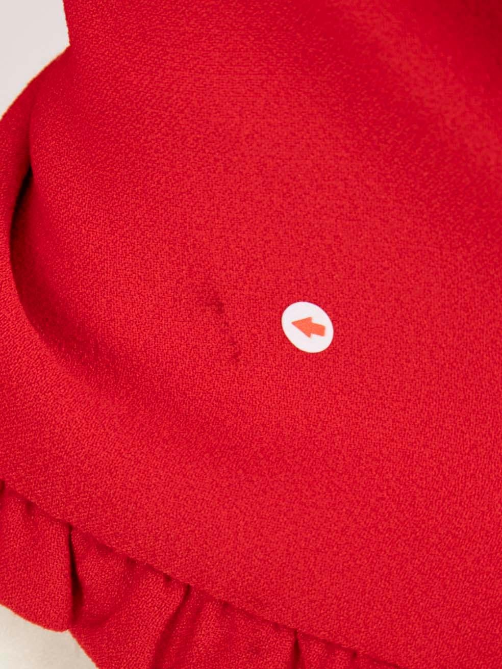 Essentiel Antwerpen Rot Rüschenbesatz Langarmkleid Größe S im Angebot 1