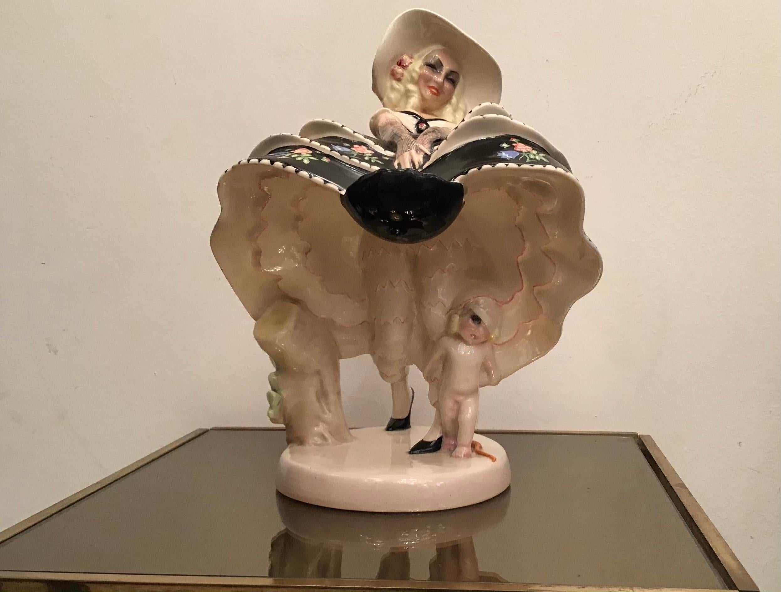 ESSEVI Sandro Vacchetti “Vento Di Primavera” Ceramic, 1940, Italy In Excellent Condition For Sale In Milano, IT