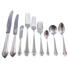 Essex by Durgin Sterling Silver Flatware Set Service 112 pieces Dinner Art Deco