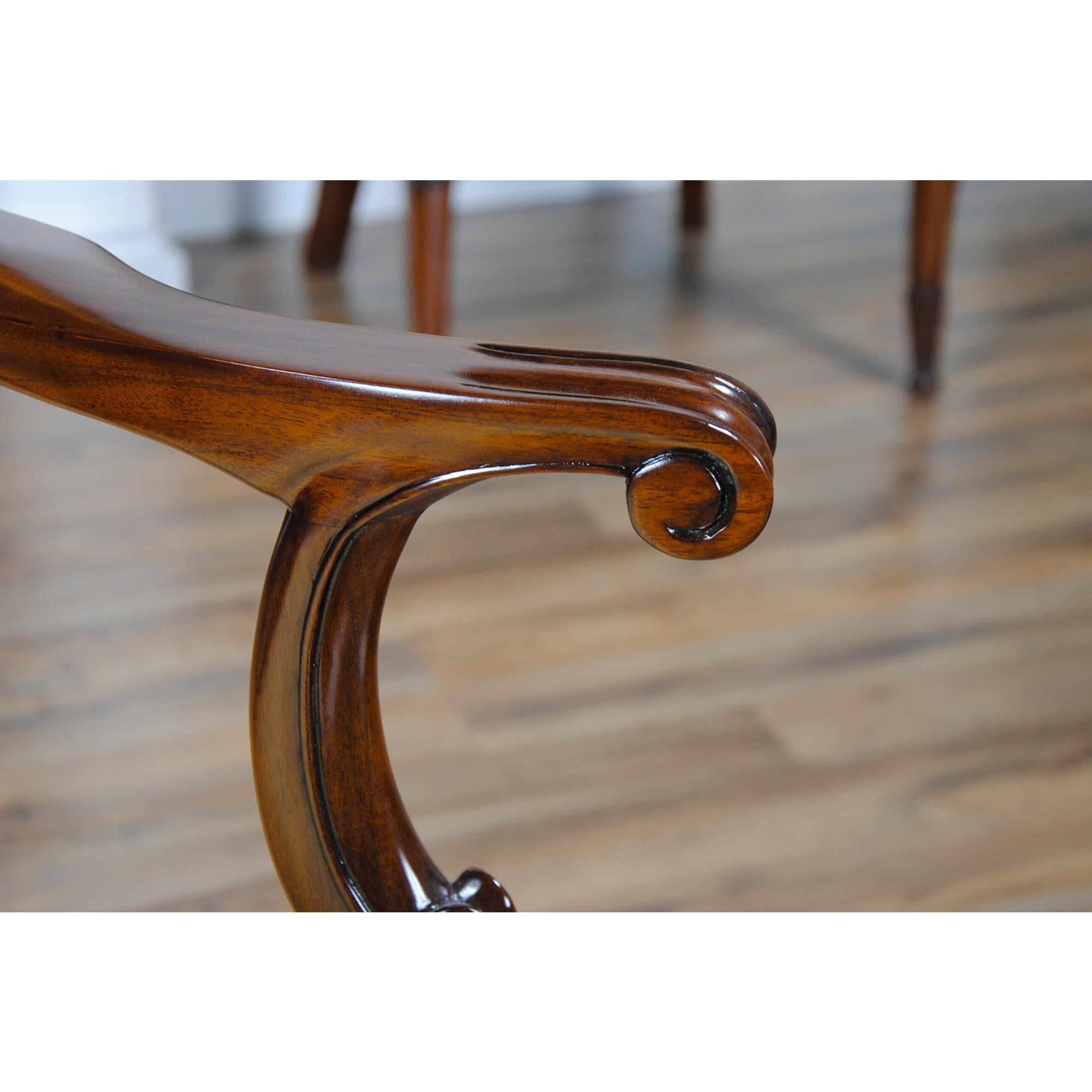 Mahogany Essex Chippendale Chairs, Set of 10 For Sale
