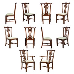 Essex Chippendale Chairs, Set of 10