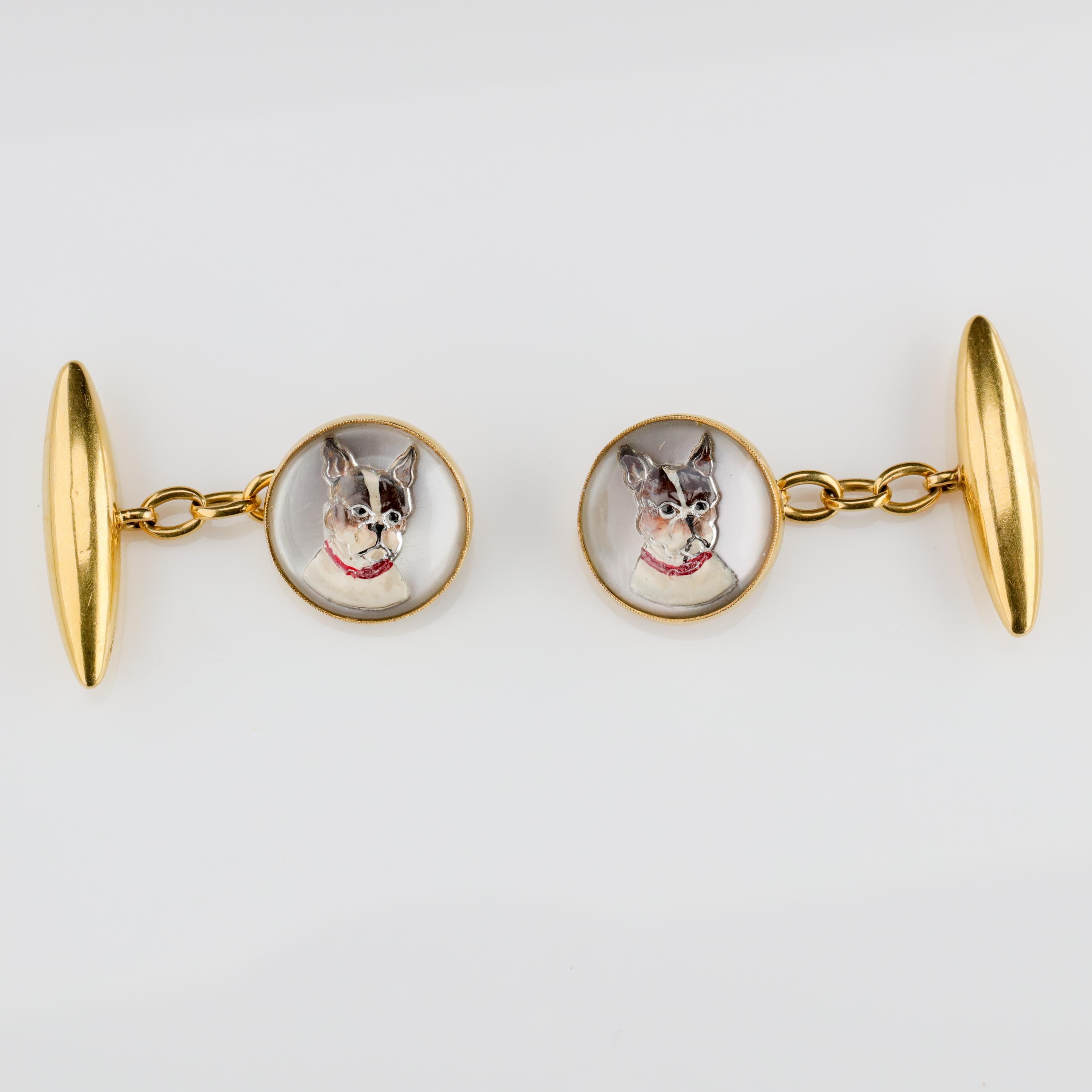 Cufflinks English Victorian Essex Crystal  In Excellent Condition For Sale In Southbury, CT