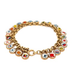 Essex Crystal Nautical Flags Charm Bracelet