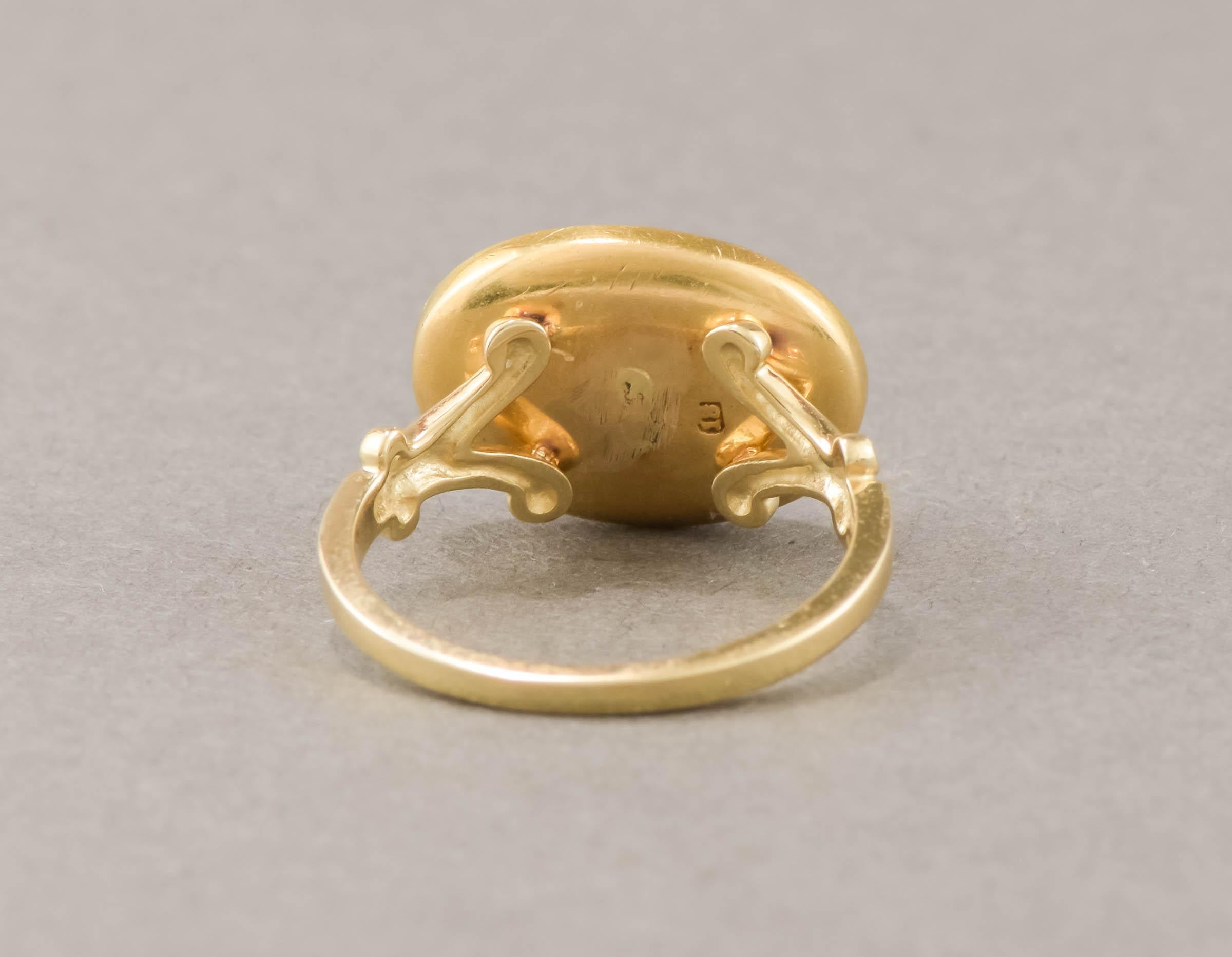 Victorian Essex Crystal Running Dog Hound Ring in 18K & 14K Gold - Antique Conversion #1