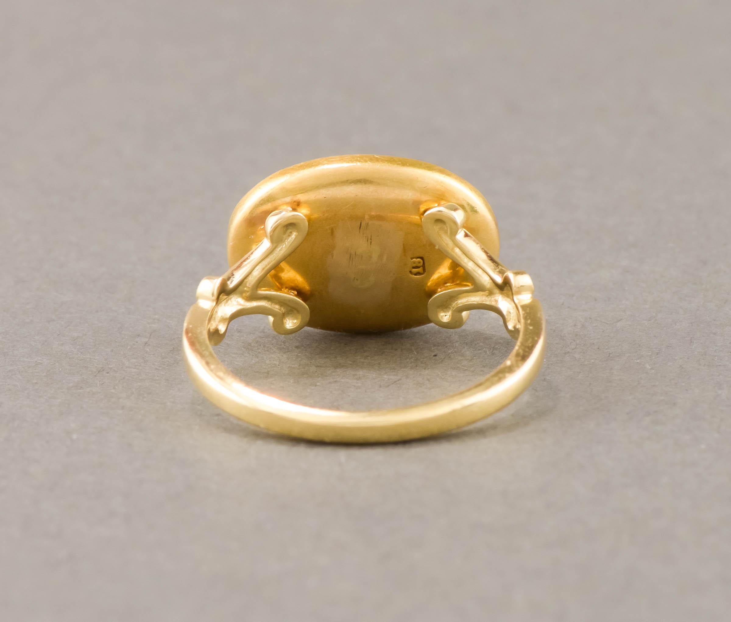 Women's or Men's Essex Crystal Running Dog Hound Ring in 18K & 14K Gold - Antique Conversion #2