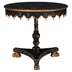 Essex Lamp Table. Hand-painted with floral motifs in gold and gilded details