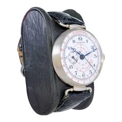 Essex Nickel Silver One Button Chronograph Original Enamel Dial Watch