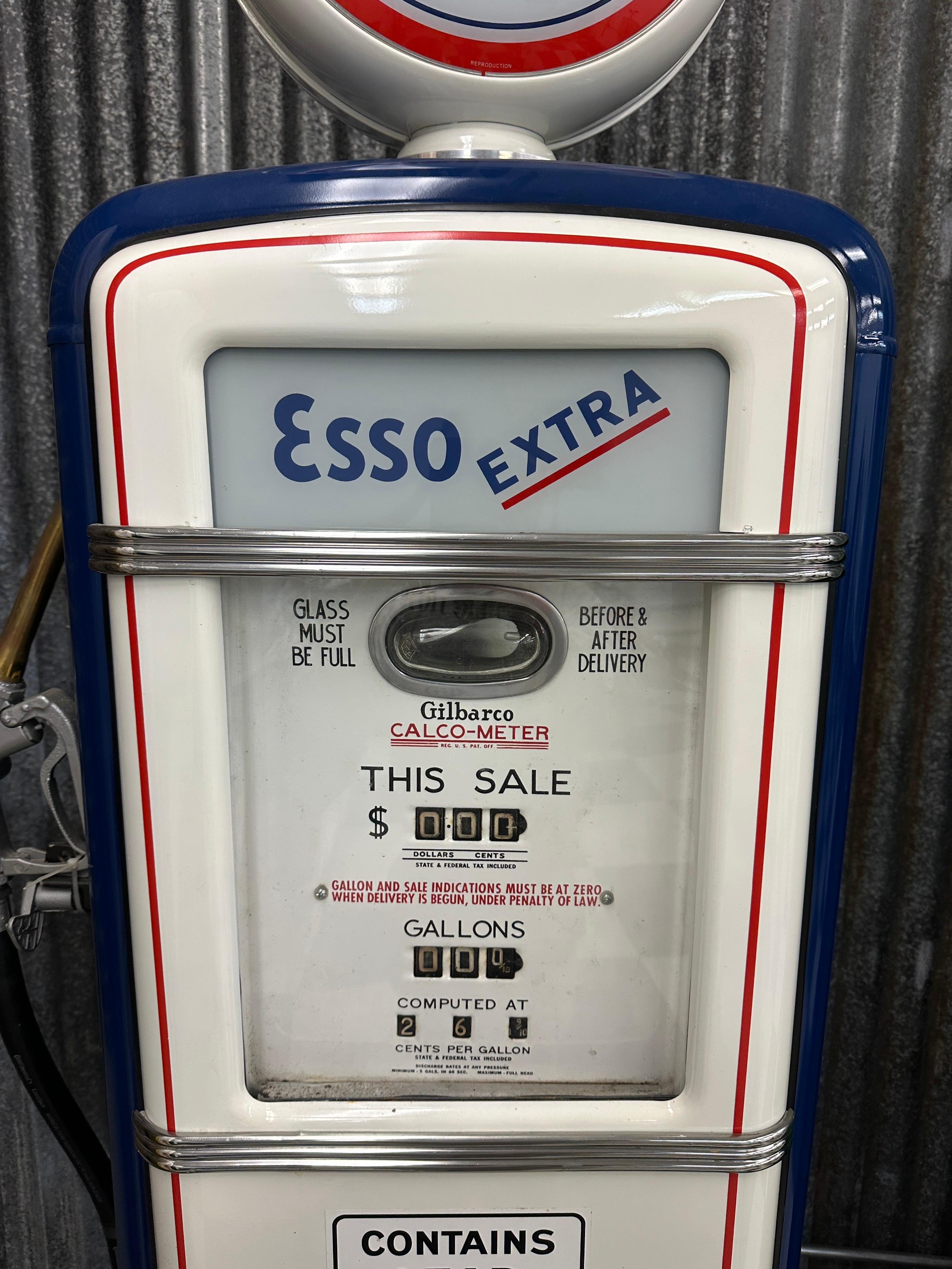 Esso Gas Gilbarco Zapfsäule, Modell 96 (Emaille) im Angebot