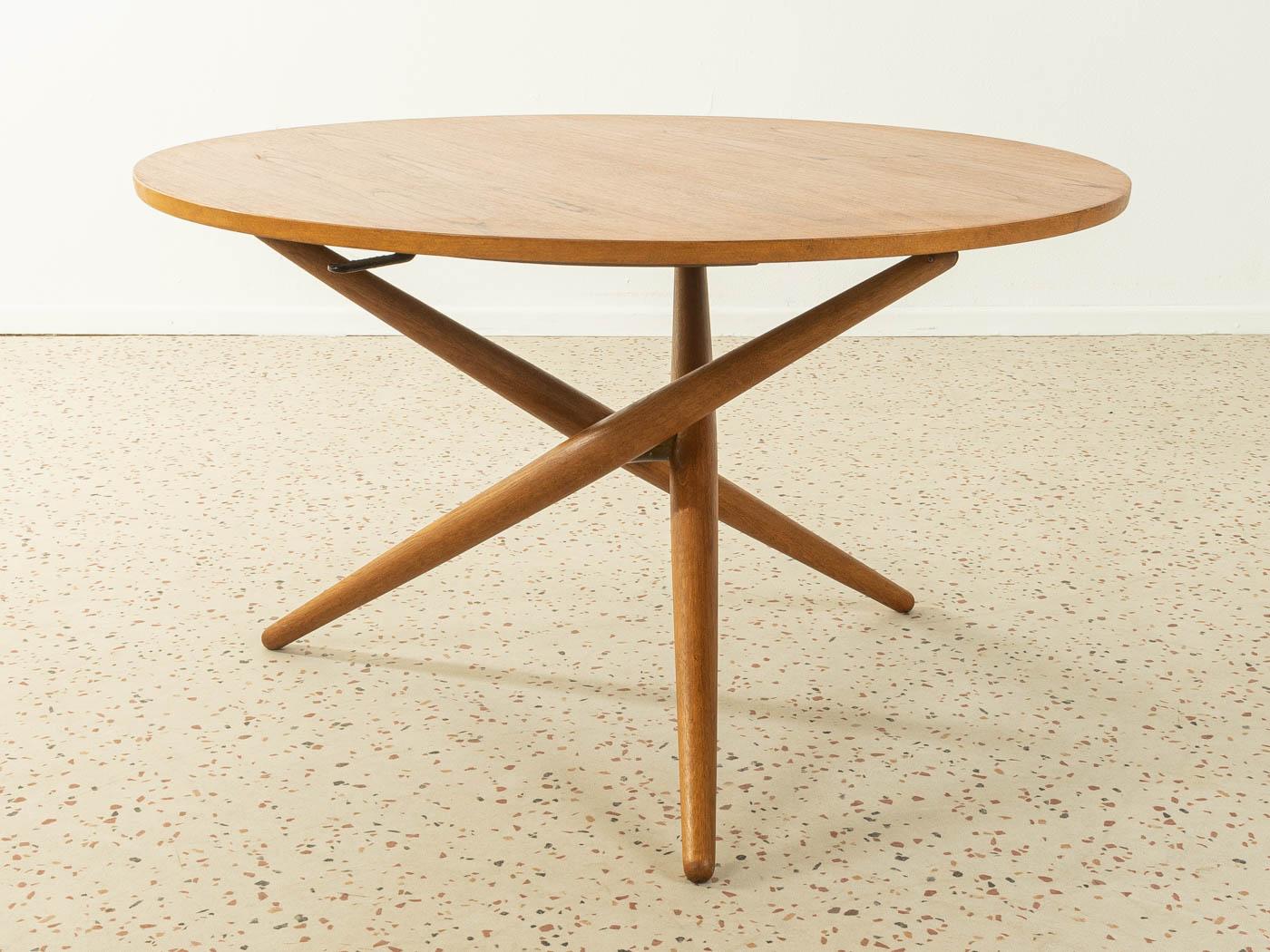 Dining Table Coffee Table 1950s Jürg Bally Switzerland height-adjustable oak  In Good Condition In Neuss, NW