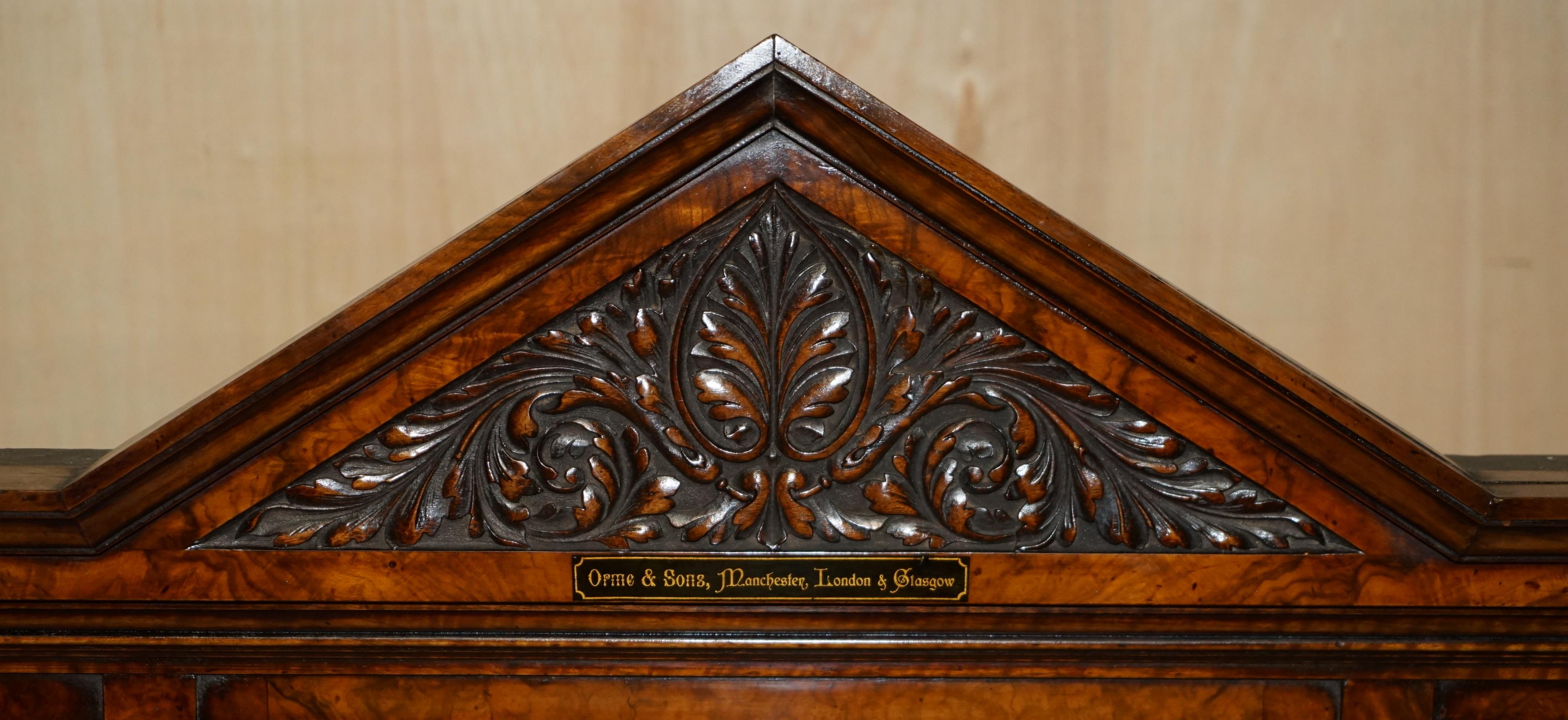 EST 1848 TABLERO DE BUCEO RESTAURADO DE ORME & SON'S BURR WALNUT DE LA MEJOR CALIDAD Victoriano temprano en venta