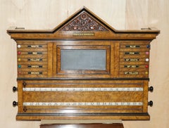 EST 1848 MUSEUM QUALITY ORME & SON's BURR & BURL WALNUT SNOOKER SCOREBOARD