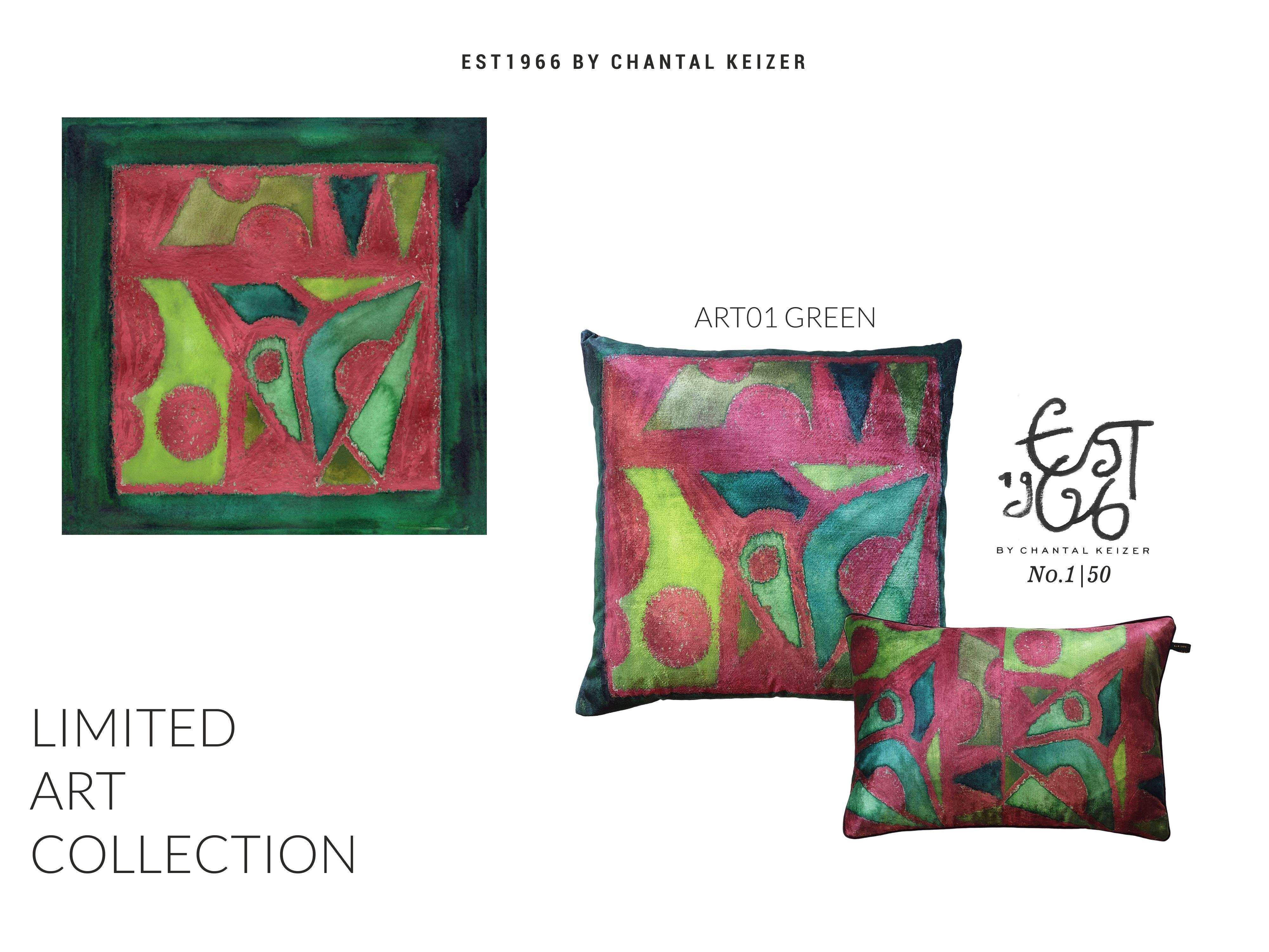 Dutch Est1966 Art01 Green Throwpillow Velours For Sale