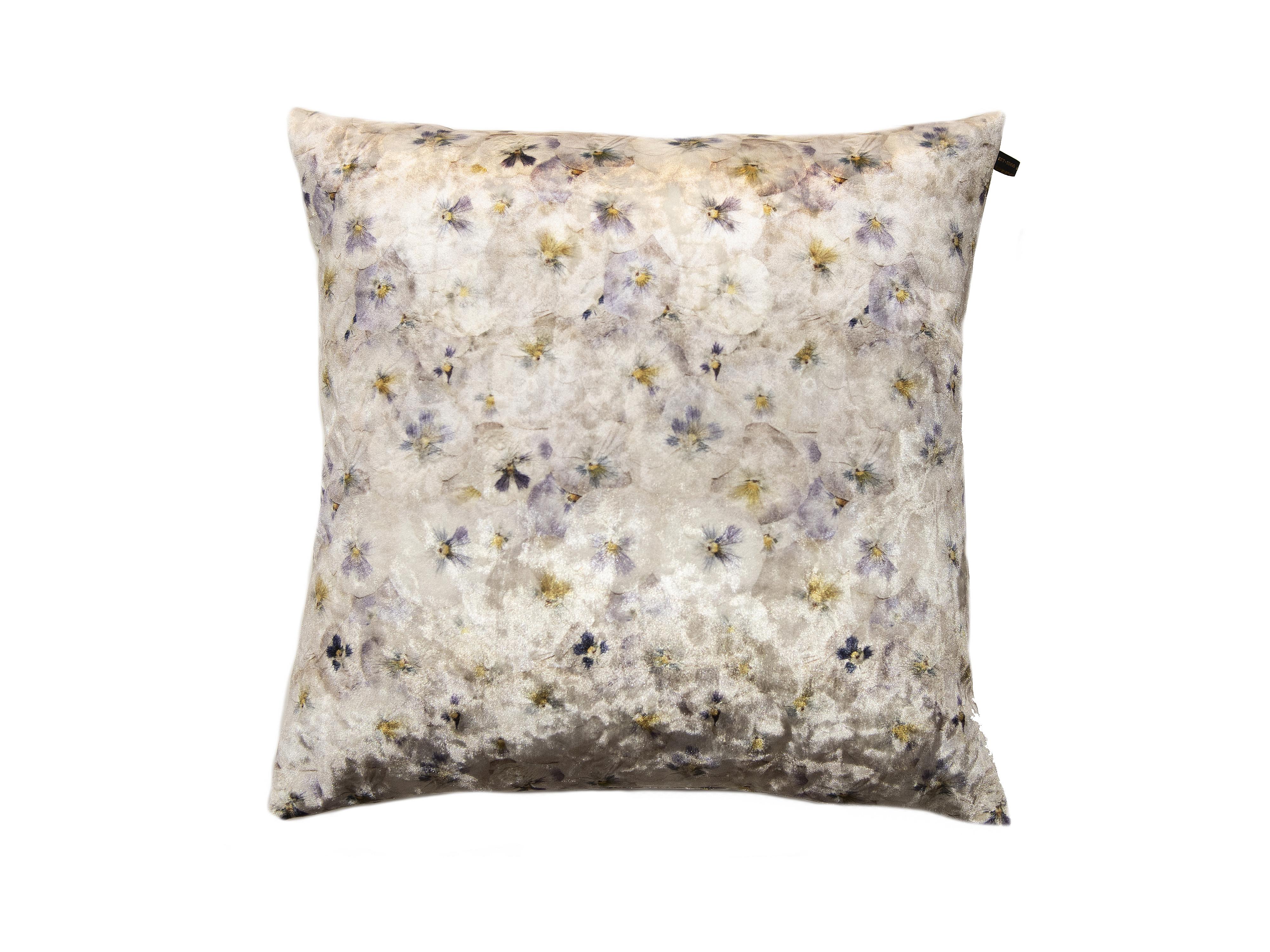 Contemporary Est1966 White Violets Throwpillow Sleeve For Sale