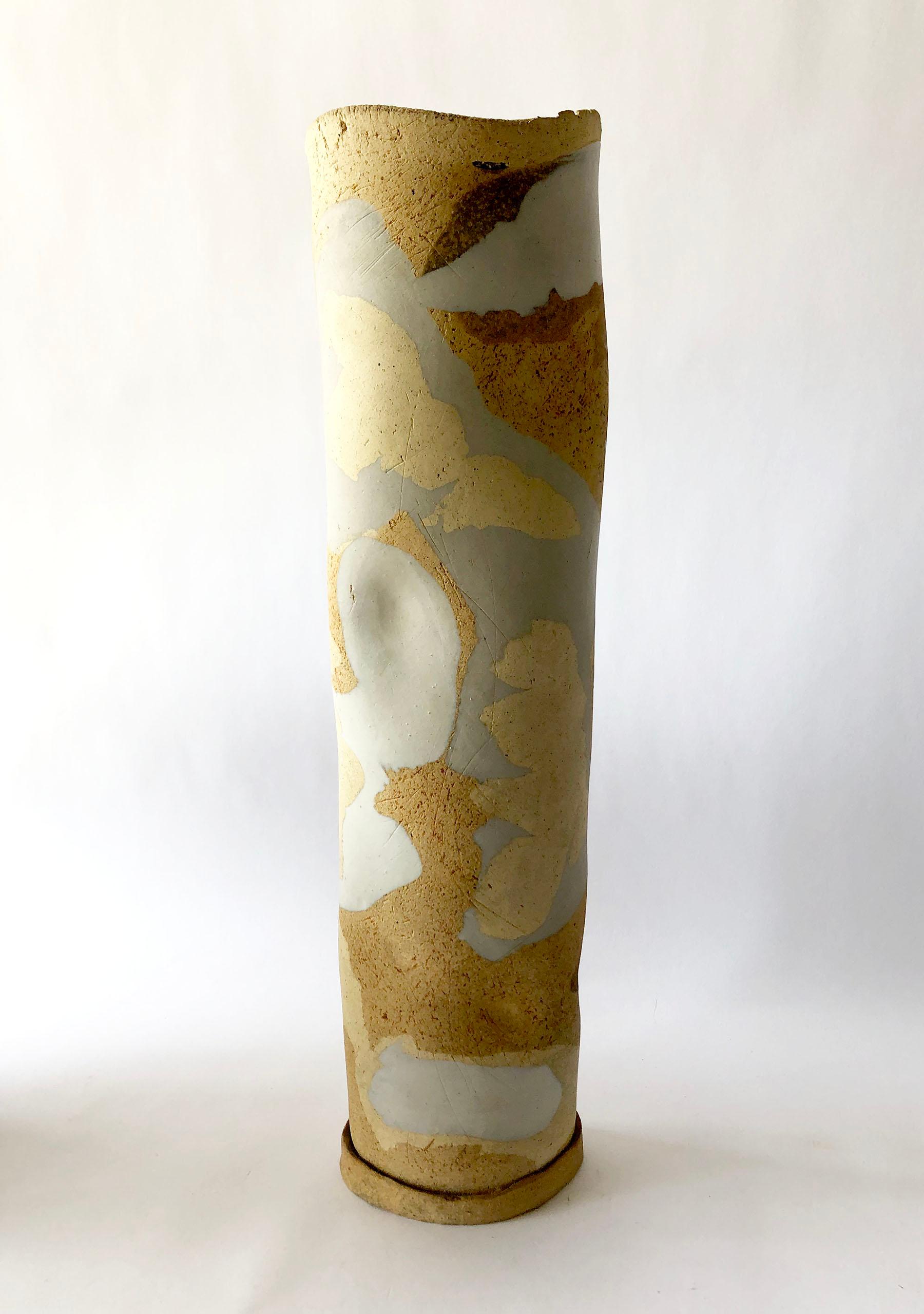 Mid-Century Modern Esta James Camouflage Stoneware California Studio Pottery Vase