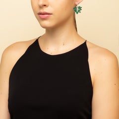 18 Karat White Gold Emerald and Diamond Briolette Grape Earrings