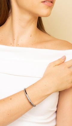 Bracciale con diamanti e smalto nero in stile Art Déco Yang Yang in oro 18 carati