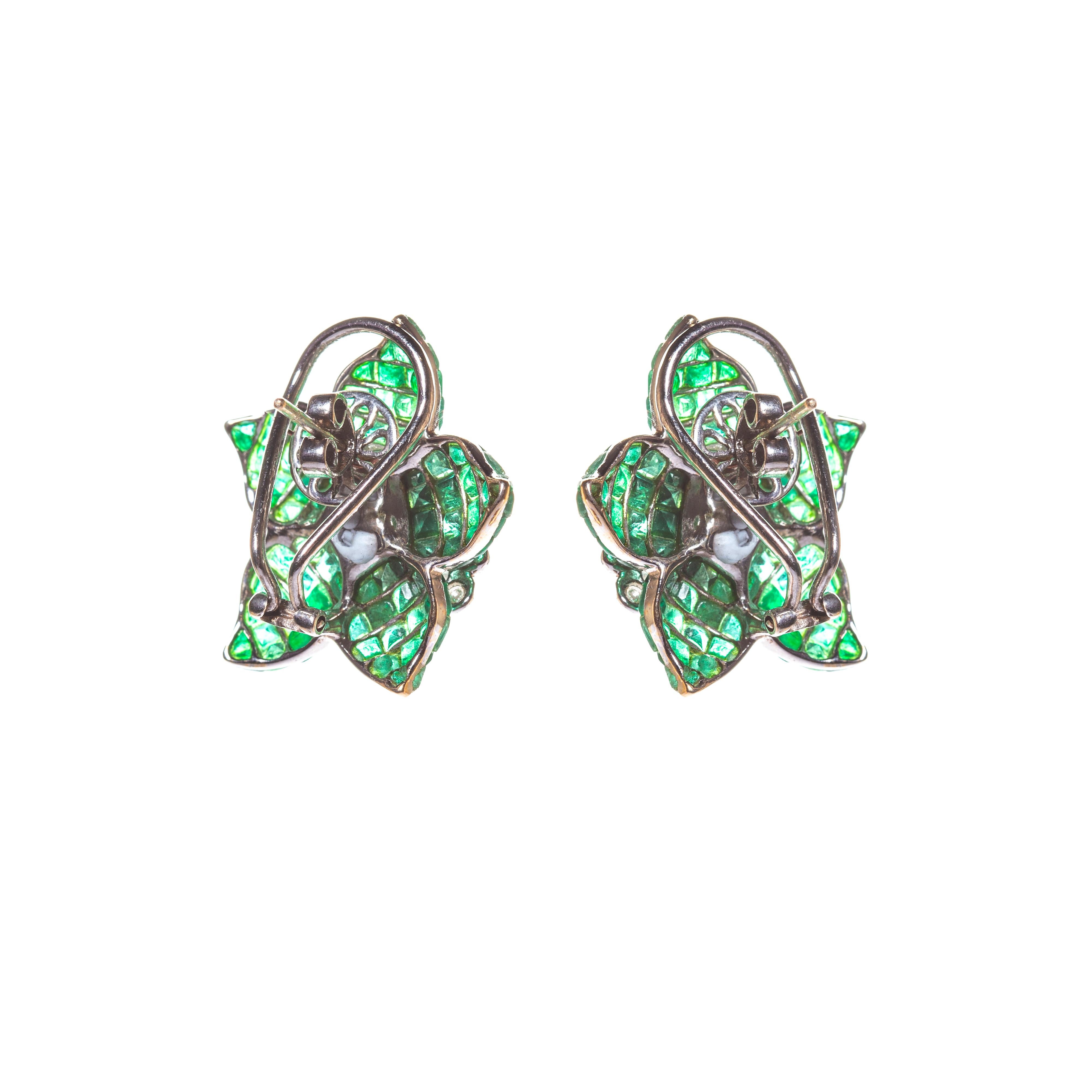 emerald green earring set